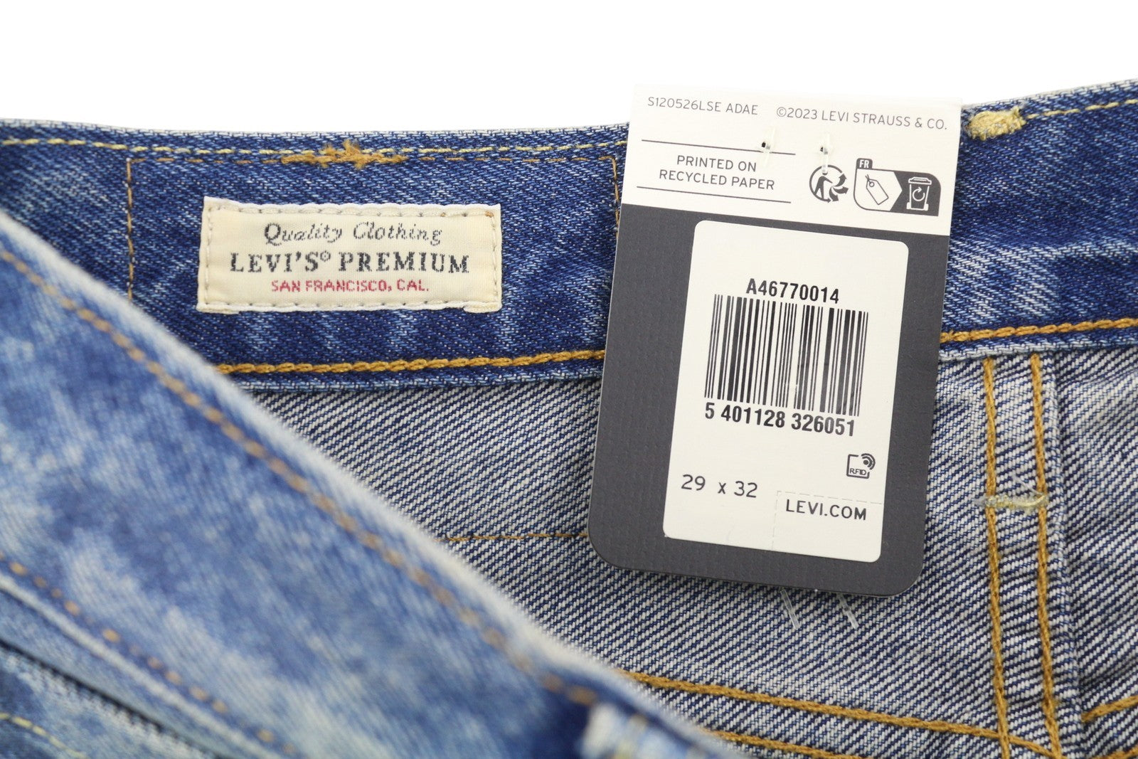 LEVI'S 501 '54 Men Jeans W29/L32 Premium Big E Straight Distressed Blue