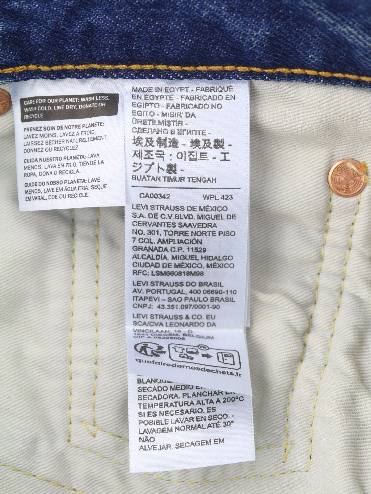 LEVI'S 501 '54 Men Jeans W29/L32 Premium Big E Straight Distressed Blue