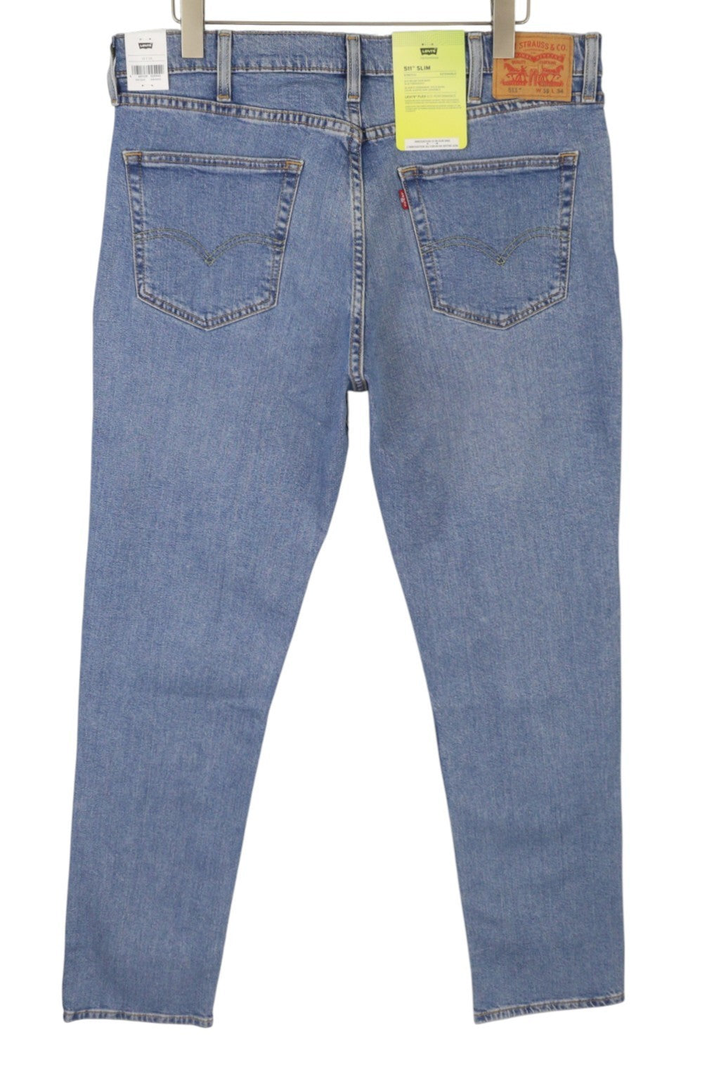 LEVI'S 511 Men Jeans W38/L34 Slim Fit Flex Stretch Zip Fly Washed Blue