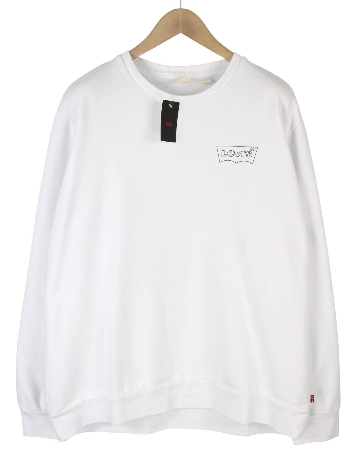 LEVI'S Standard Fit Men Sweatshirt XL White Crew Neck Graphic Logo Pull On