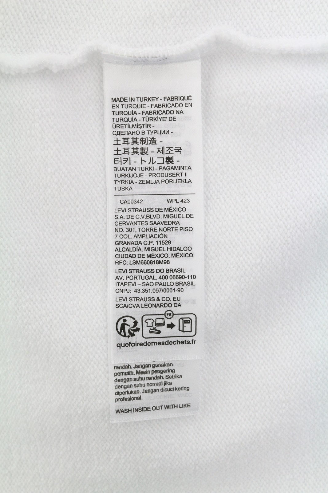 LEVI'S Standard Fit Men Sweatshirt M White Crew Collar Graphic Logo Pull On