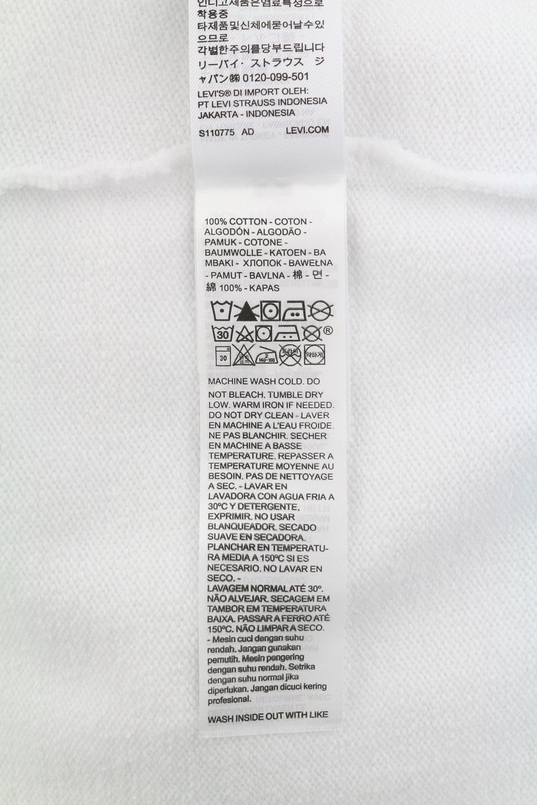 LEVI'S Standard Fit Men Sweatshirt M White Crew Collar Graphic Logo Pull On
