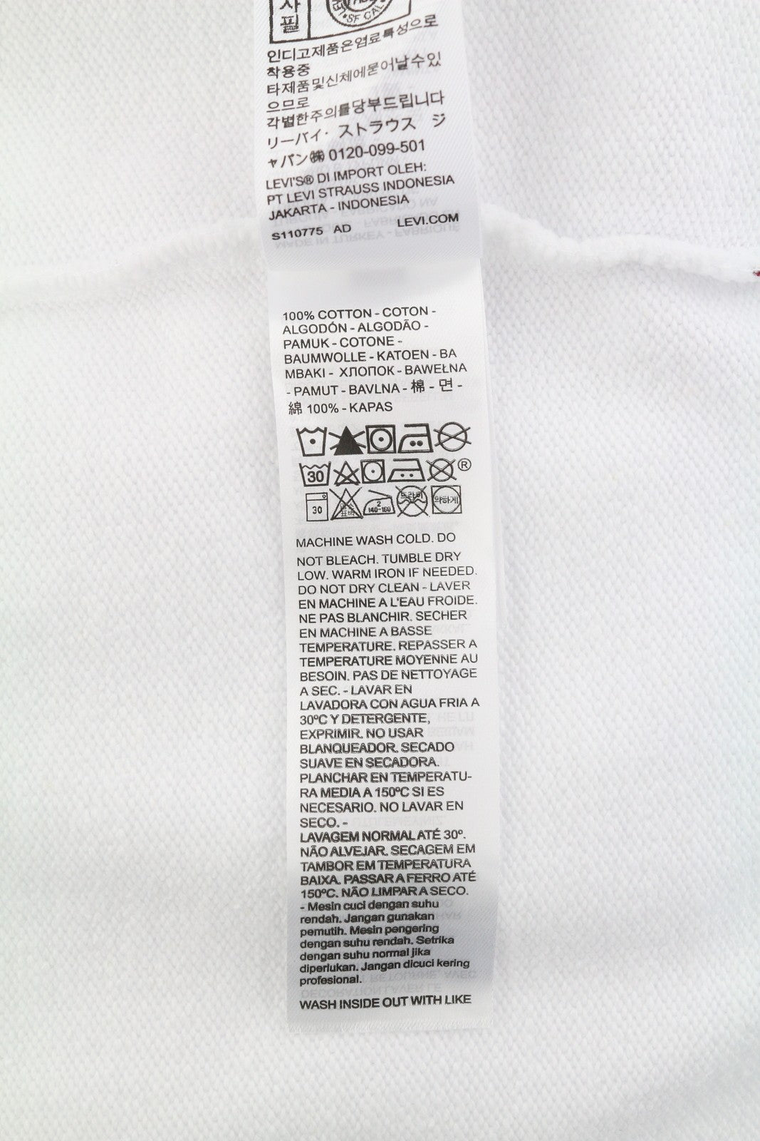 LEVI'S Relaxed Fit Men Sweatshirt M White Crew Collar Graphic Logo Pull On