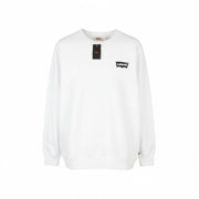 LEVI'S Standard Fit Men Sweatshirt L White Crew Collar Graphic Logo Pull On