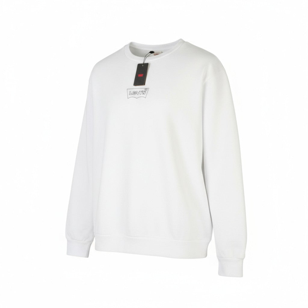 LEVI'S Standard Fit Men Sweatshirt 2XL White Crew Neck Graphic Logo Pull On