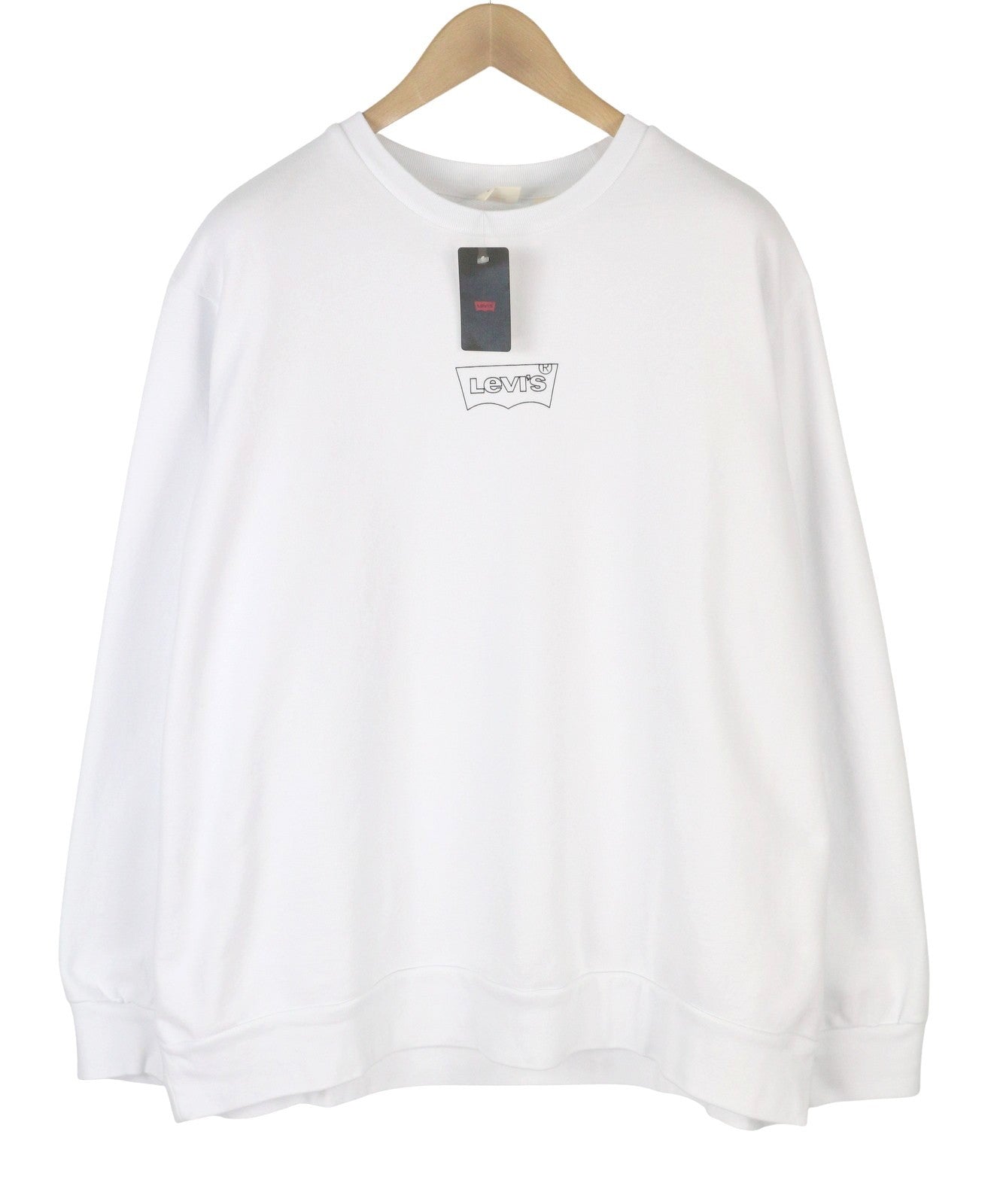 LEVI'S Standard Fit Men Sweatshirt 2XL White Crew Neck Graphic Logo Pull On