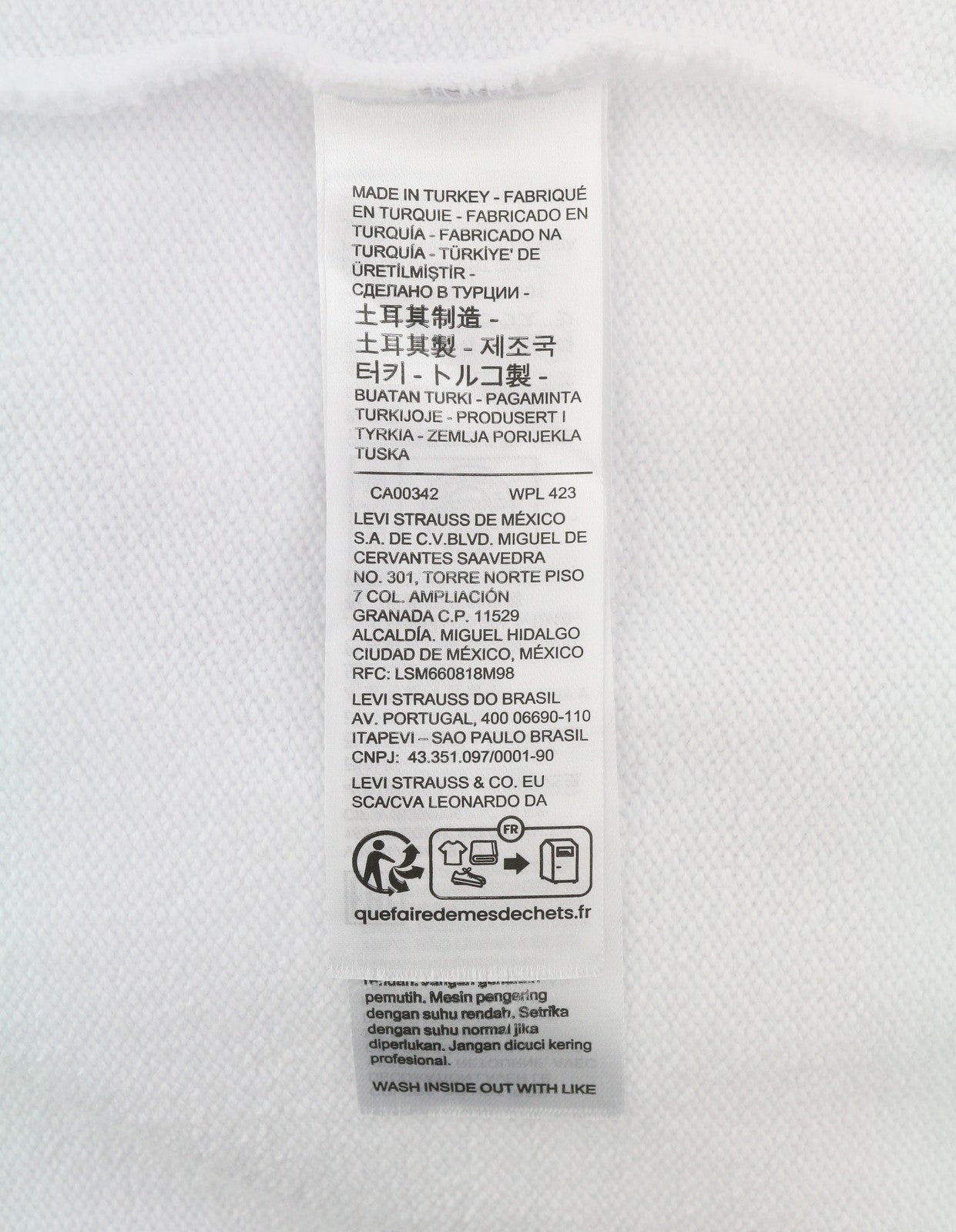 LEVI'S Standard Fit Men Sweatshirt 2XL White Crew Neck Graphic Logo Pull On