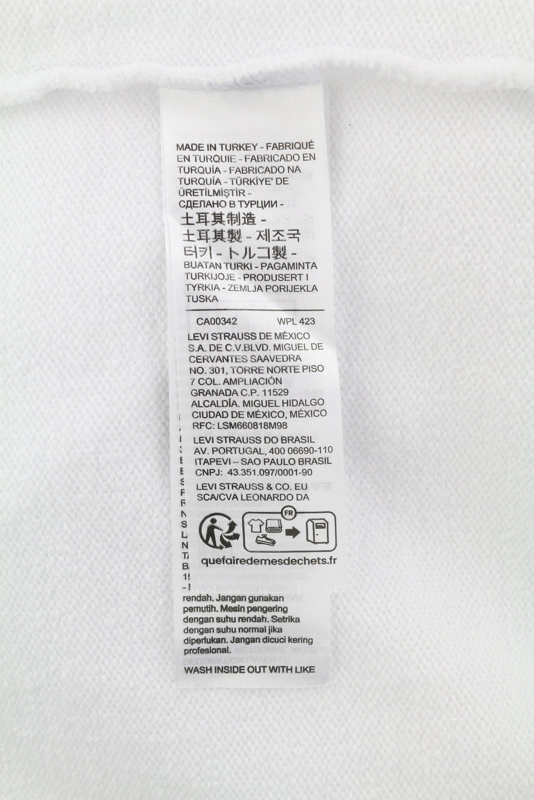 LEVI'S Relaxed Fit Men Sweatshirt M White Cotton Crew Logo Pull On