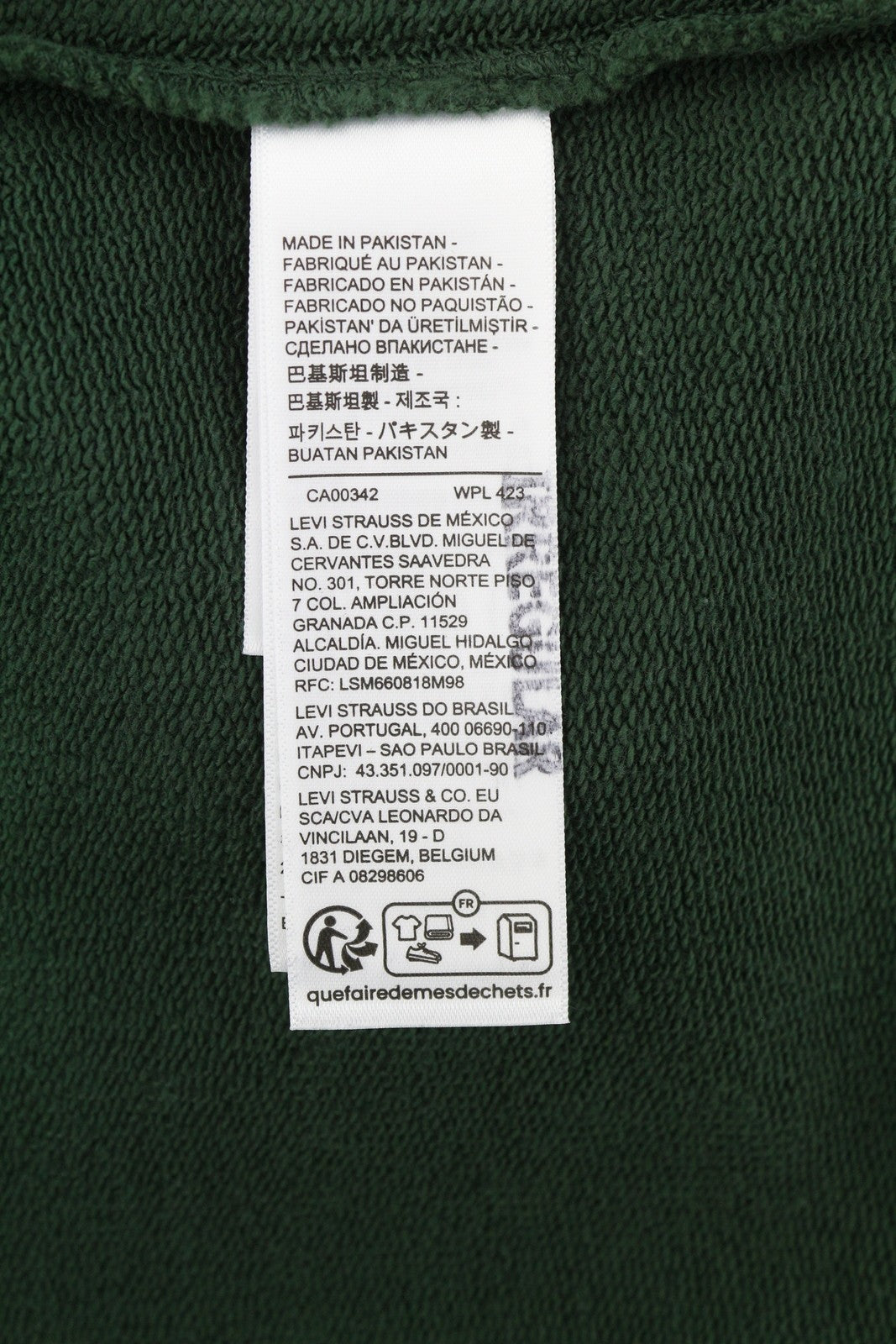 LEVI'S Relaxed Fit Men Sweatshirt XL Green Crew Embroidered Logo Pull On