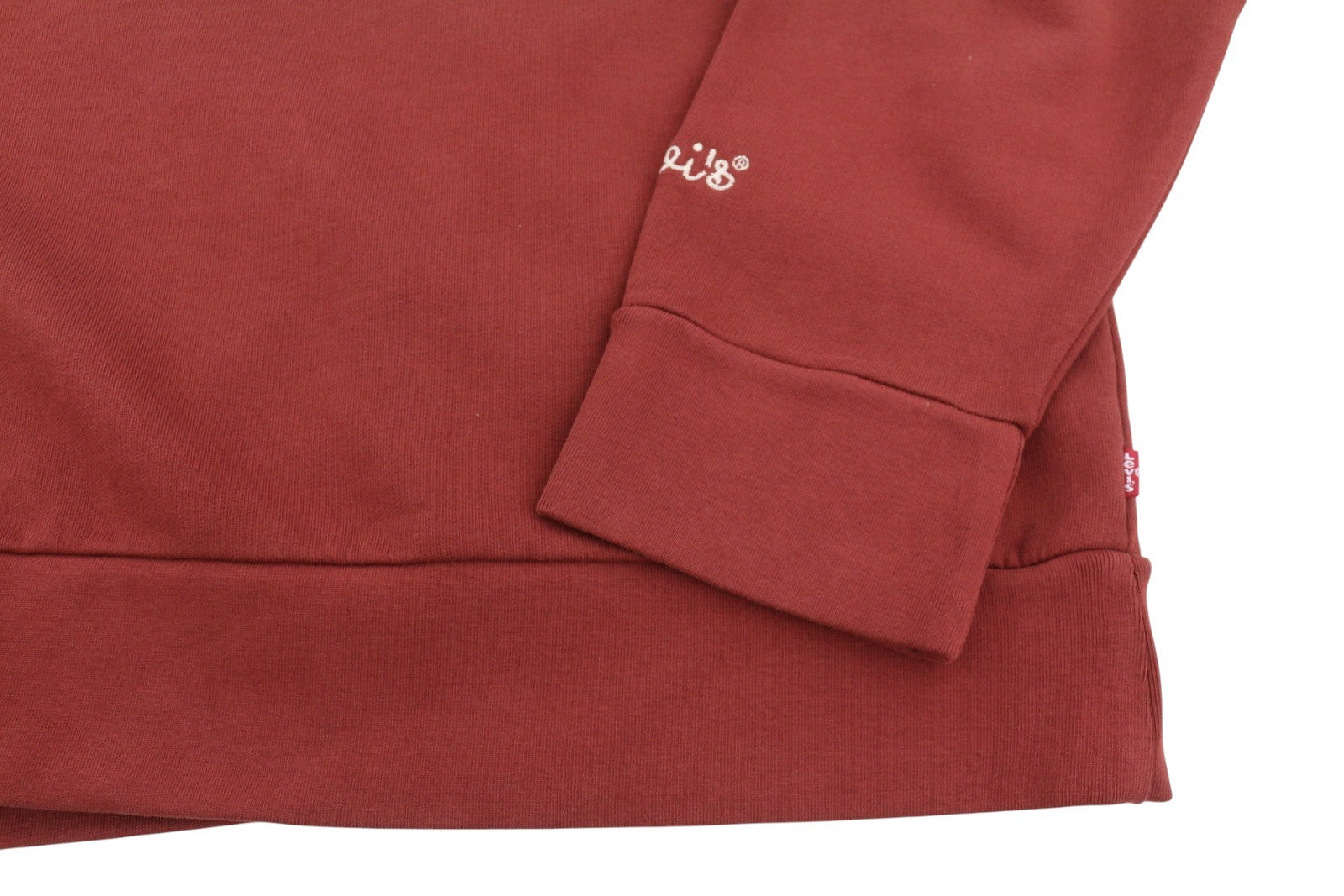 LEVI'S Standard Fit Men Sweatshirt 2XL Red Crew Neck Front Logo Pull On
