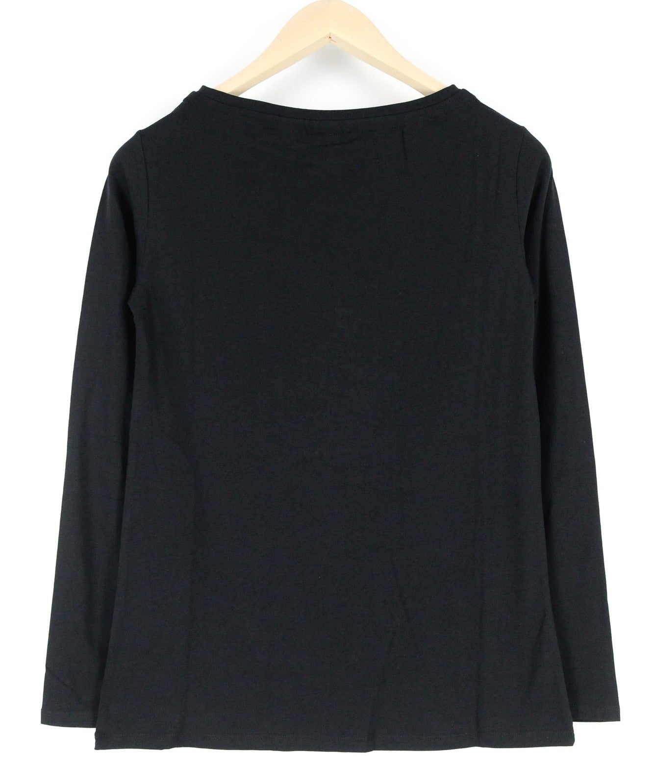 MARINA YACHTING Women T-Shirt XS Black Cotton Stretch Long Sleeved Pullover