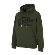 SUPERDRY Embroidered VL Logo Men Hoodie M Green Kangaroo Cotton Pull On