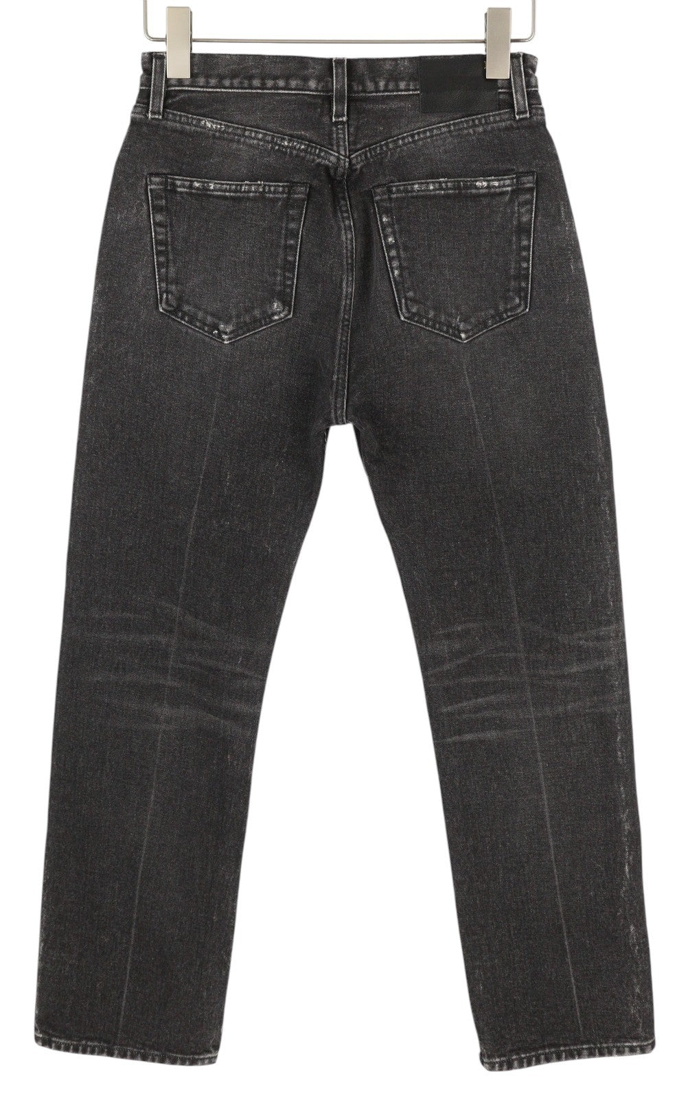 R13 Courtney Slim moteriški džinsai 27 Everit juodi išblukę trumpi džinsai su užtrauktuku 