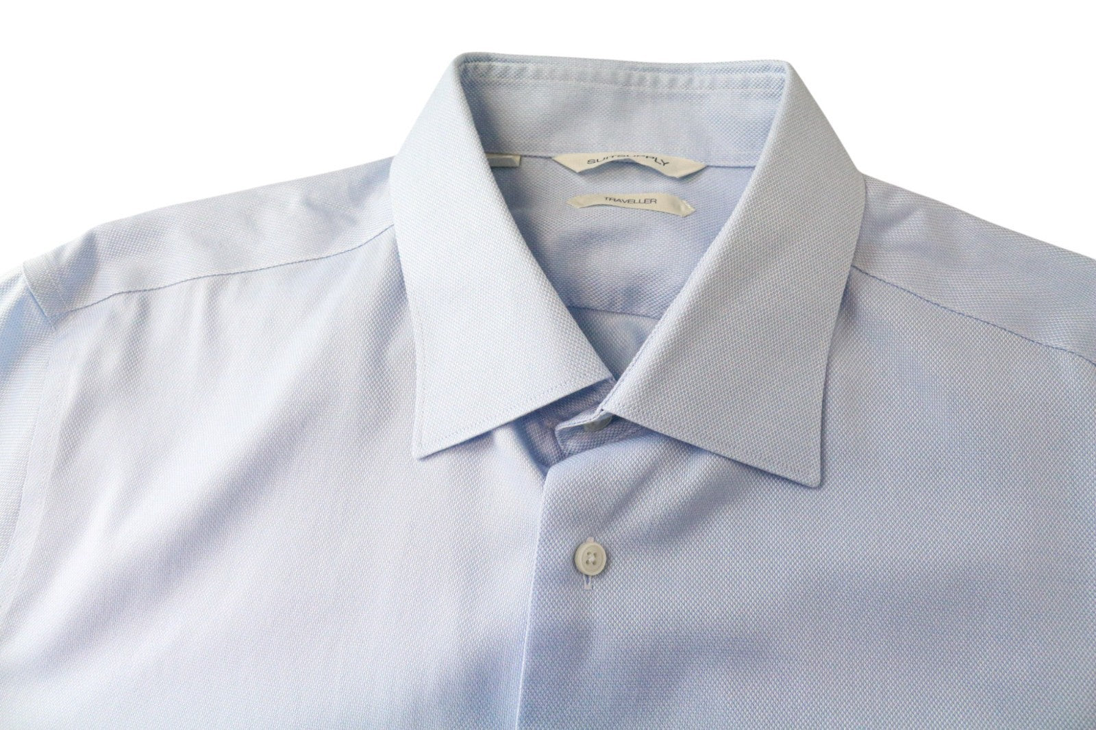 SUITSUPPLY vyriški marškiniai 43/17 ploni mėlyni medvilniniai ilgomis rankovėmis oficialūs marškiniai 