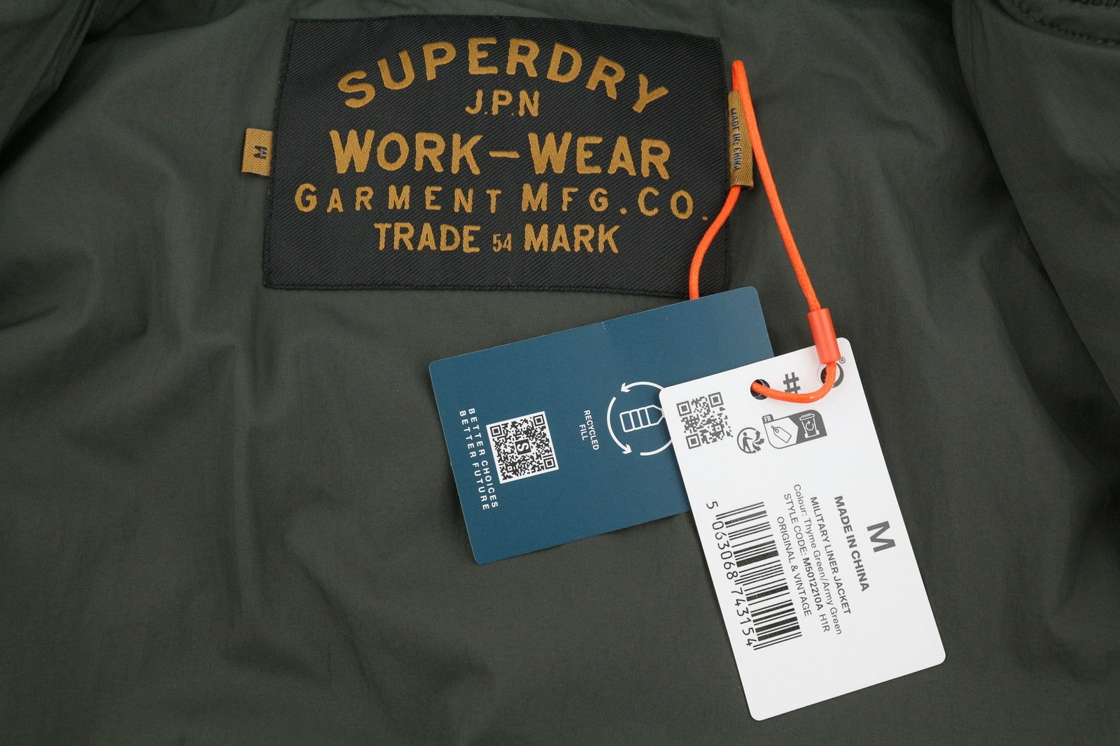 SUPERDRY Military Lined Men Jacket M Green Quilted Insulated Pockets Bomber