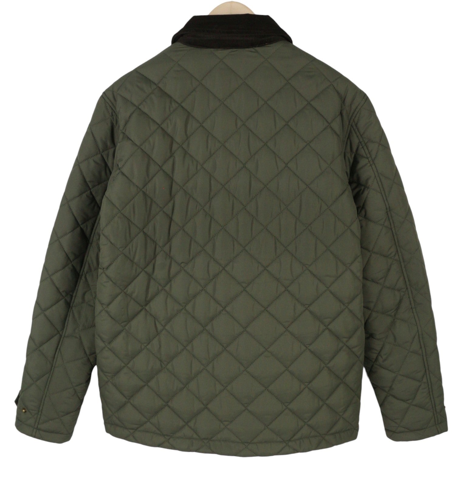 SUPERDRY Quilted Estate Coach Men Jacket M Green Cord Collar Lightweight