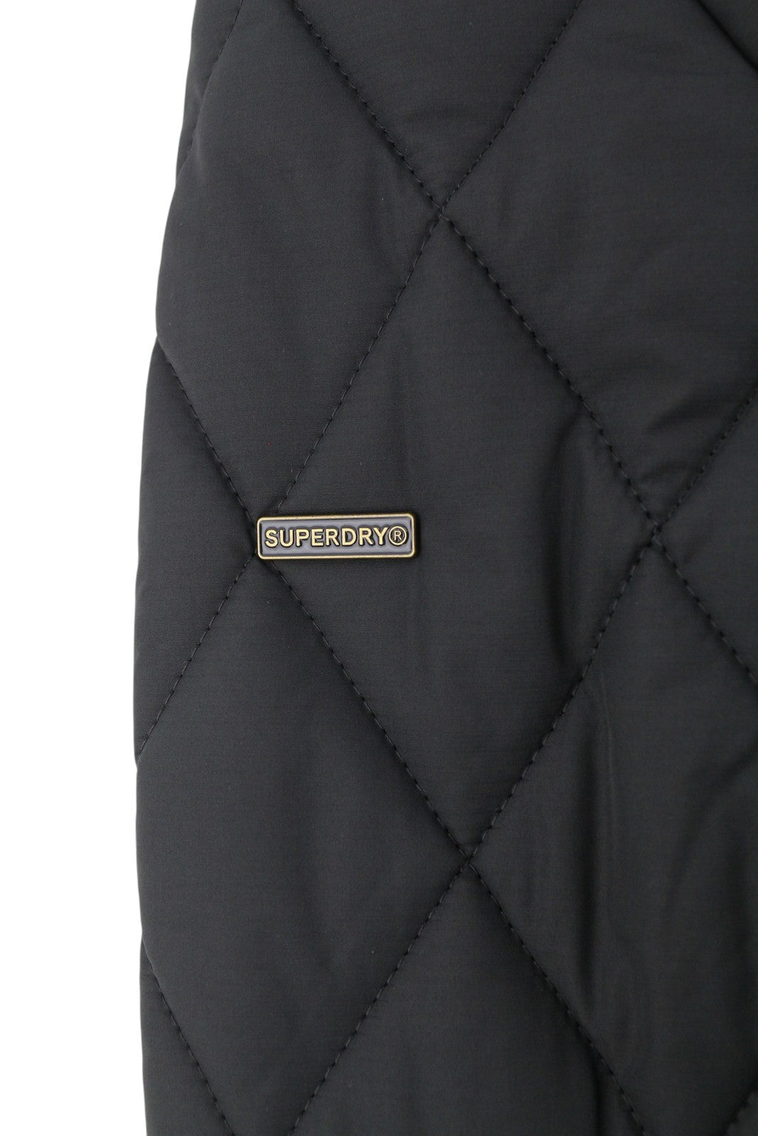 SUPERDRY Quilted Estate Country Men Jacket M Black Lightweight Snap Buttons