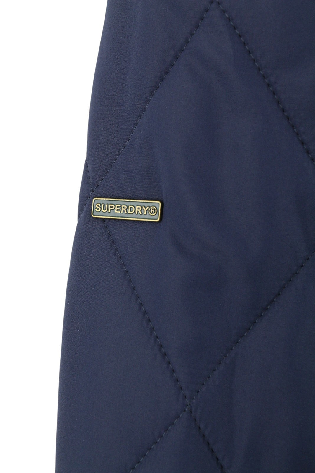 SUPERDRY Quilted Estate Liner Men Jacket M Blue Padded High Neck Lightweight