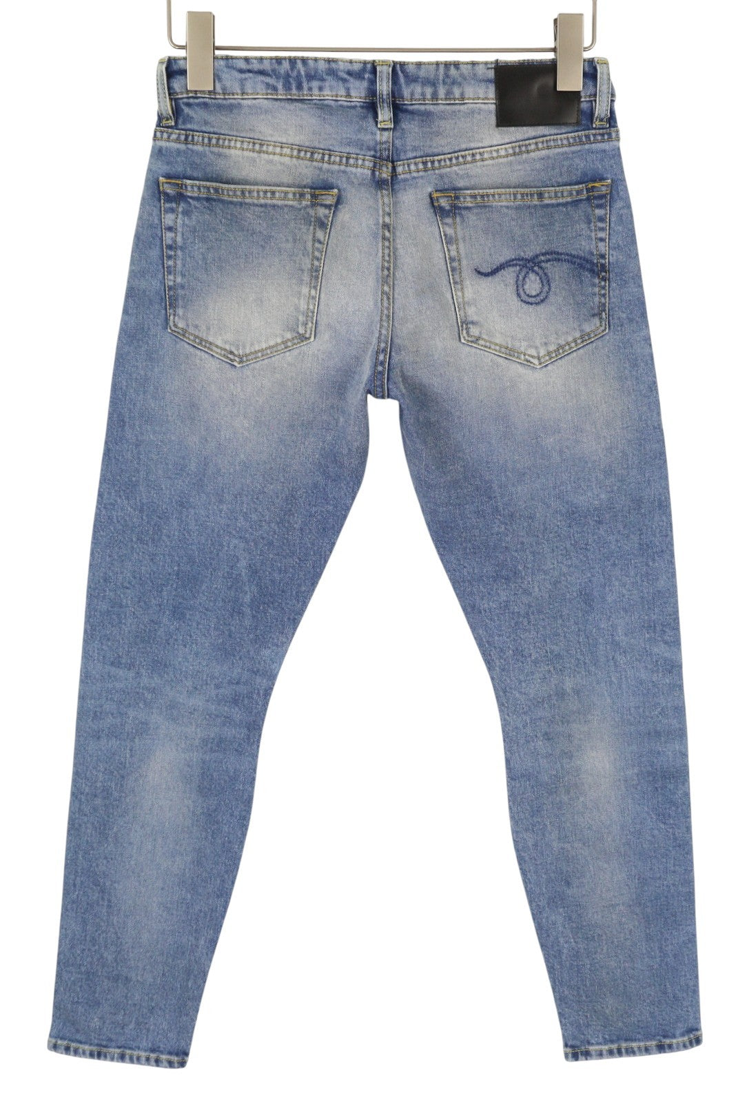 R13 Boy Skinny Women Jeans 27 Jasper Stretch Cropped Ankle Zip Faded Blue