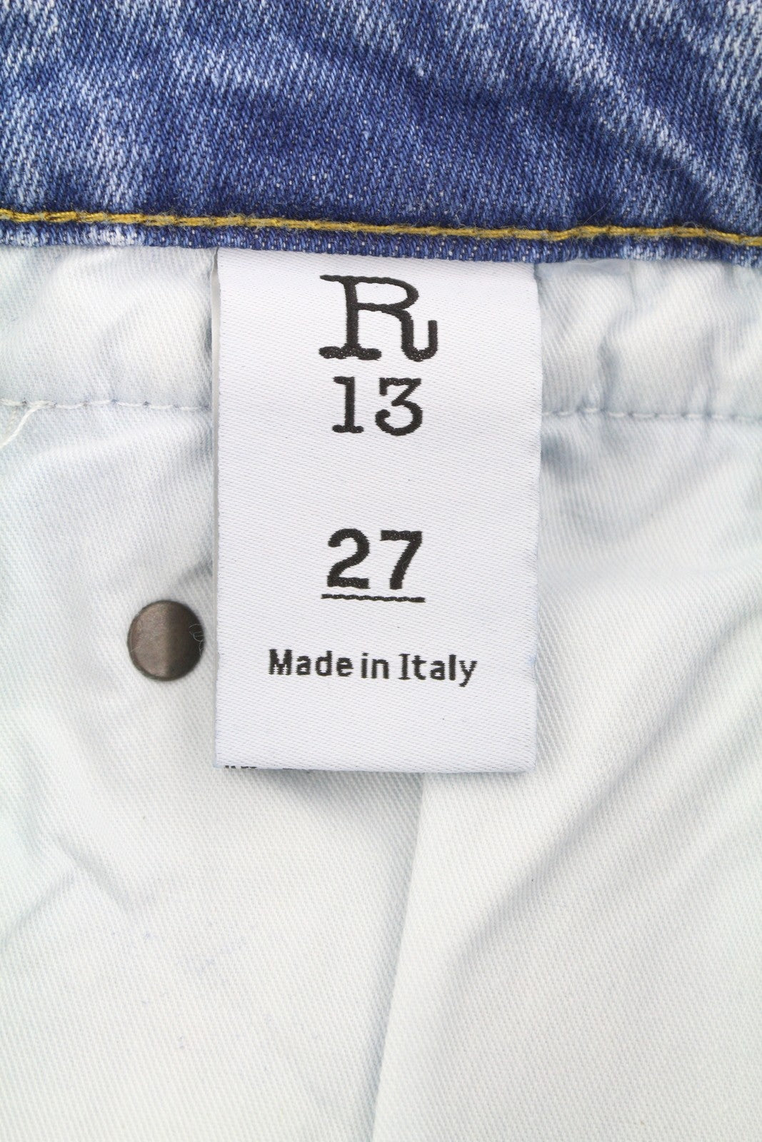 R13 Boy Skinny Women Jeans 27 Jasper Stretch Cropped Ankle Zip Faded Blue