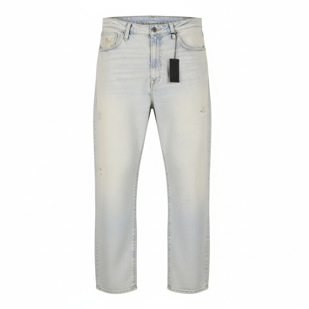 R13 D'Arcy Loose Men Jeans 38 Dennis Blue Faded Ripped Distress Aged Look