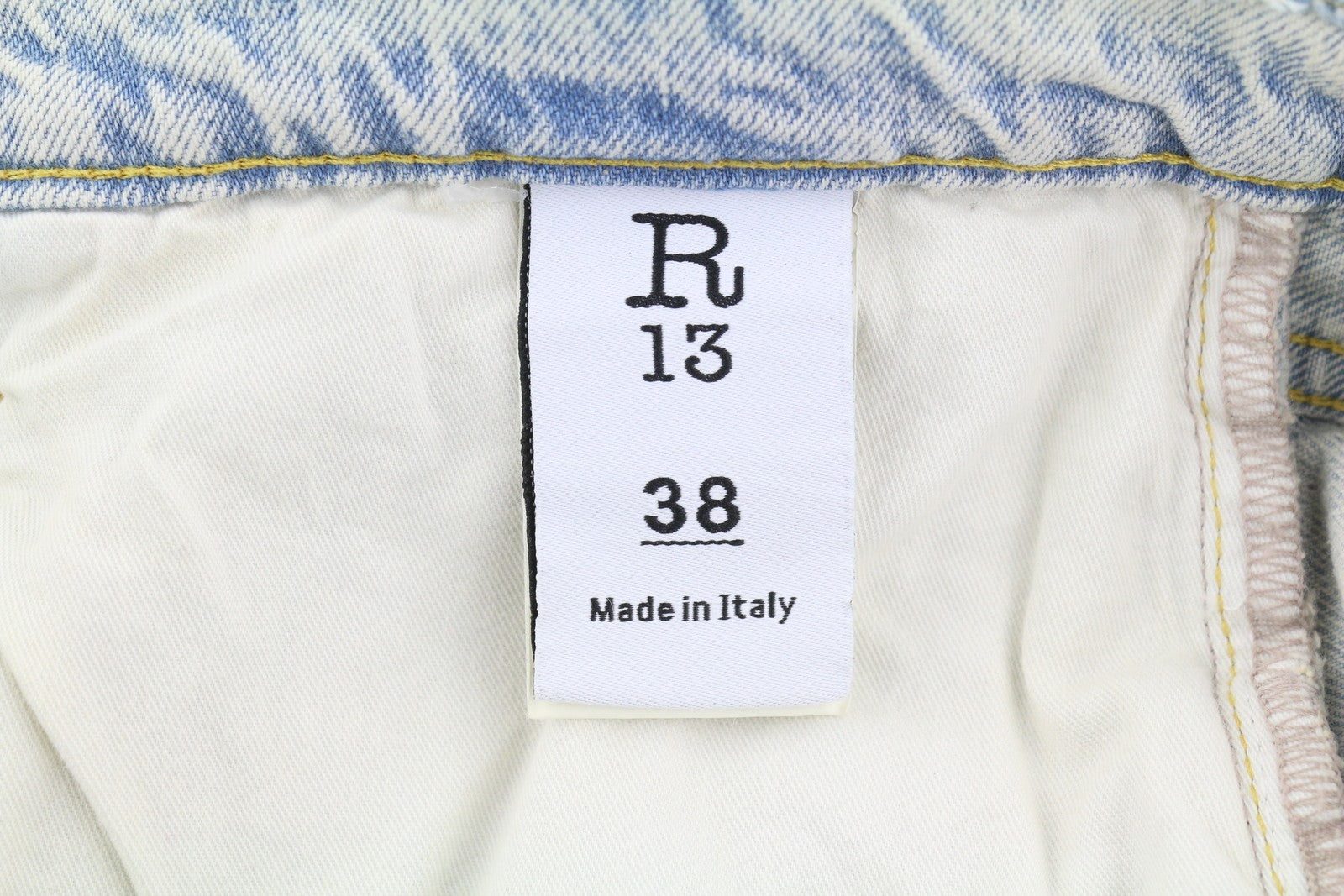 R13 D'Arcy Loose Men Jeans 38 Dennis Blue Faded Ripped Distress Aged Look