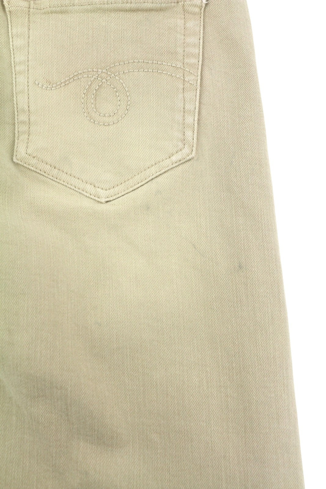 R13 Women Jeans W28 Beige Faded Stretch Cropped Ankle Zipper
