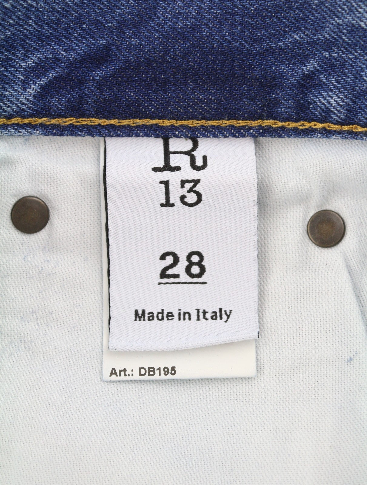 R13 Boyfriend Women Jeans 28 Jasper Blue Cropped Whiskered FW25 RRP699