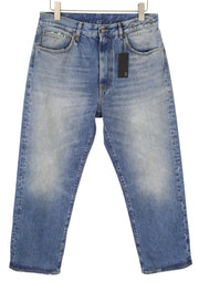 R13 Cuffed X-BF Women Jeans 29 Jasper Faded Straight Leg Blue PF25