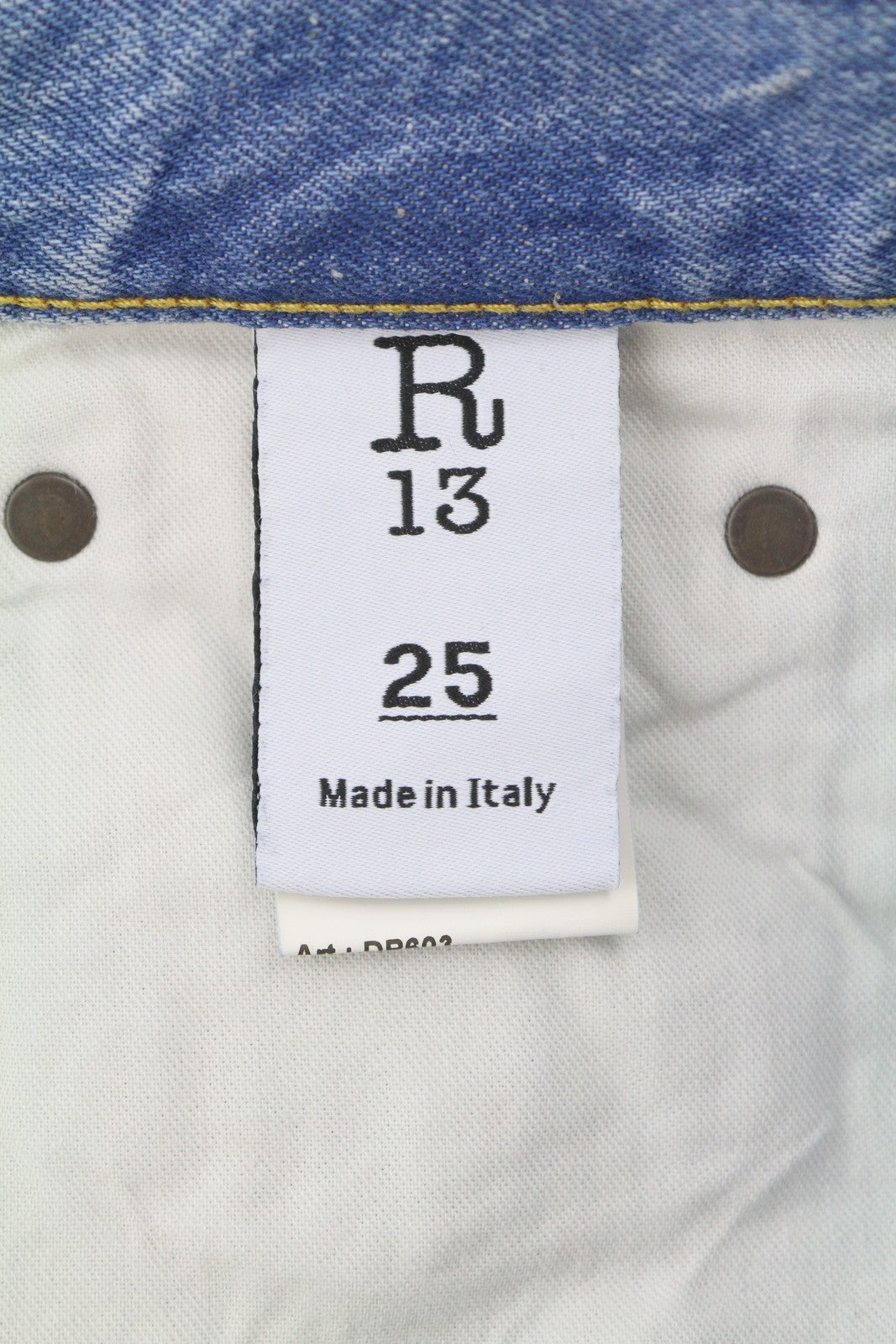 R13 X-BF Women Jeans 25 Merrin Washed Blue Low Rise Zip Denim PF25 RRP799