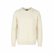 GANT Cable Structure C-Neck Women Jumper L Cream Wool Blend Knit