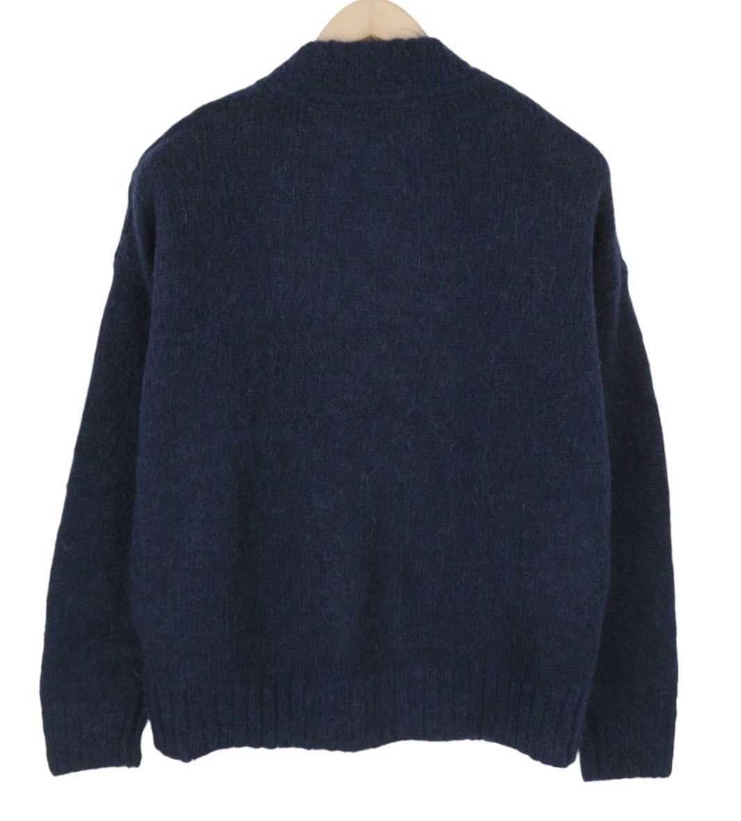 GANT Mohair V-Neck Women Jumper M Blue Wool Blend Knit Pullover