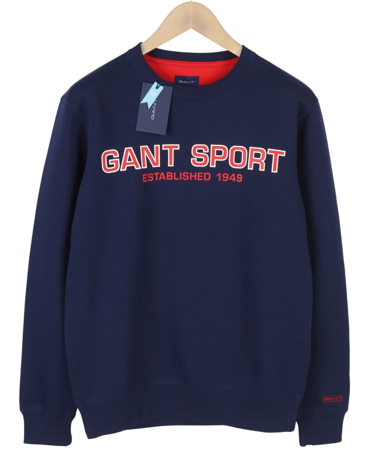 GANT Sport C-Neck Men Sweatshirt M Blue Logo Long Sleeve