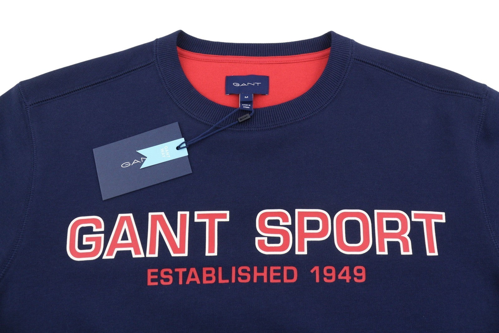 GANT Sport C-Neck Men Sweatshirt M Blue Logo Long Sleeve