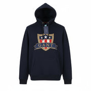 GANT Banner Shield Men Hoodie M Blue Kangaroo Logo Pullover