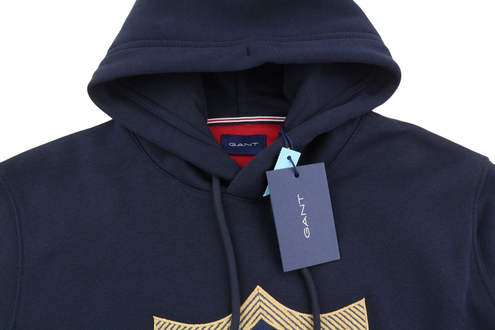 GANT Banner Shield Men Hoodie M Blue Kangaroo Logo Pullover