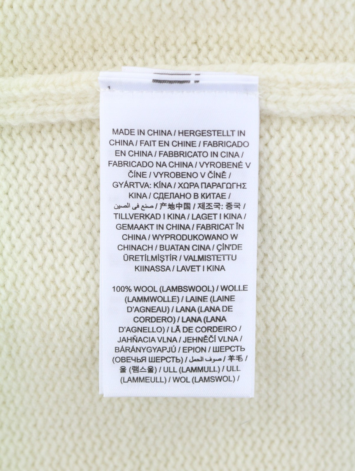 GANT Tag Wool Turtleneck Men Jumper L Cream Lambswool Knit