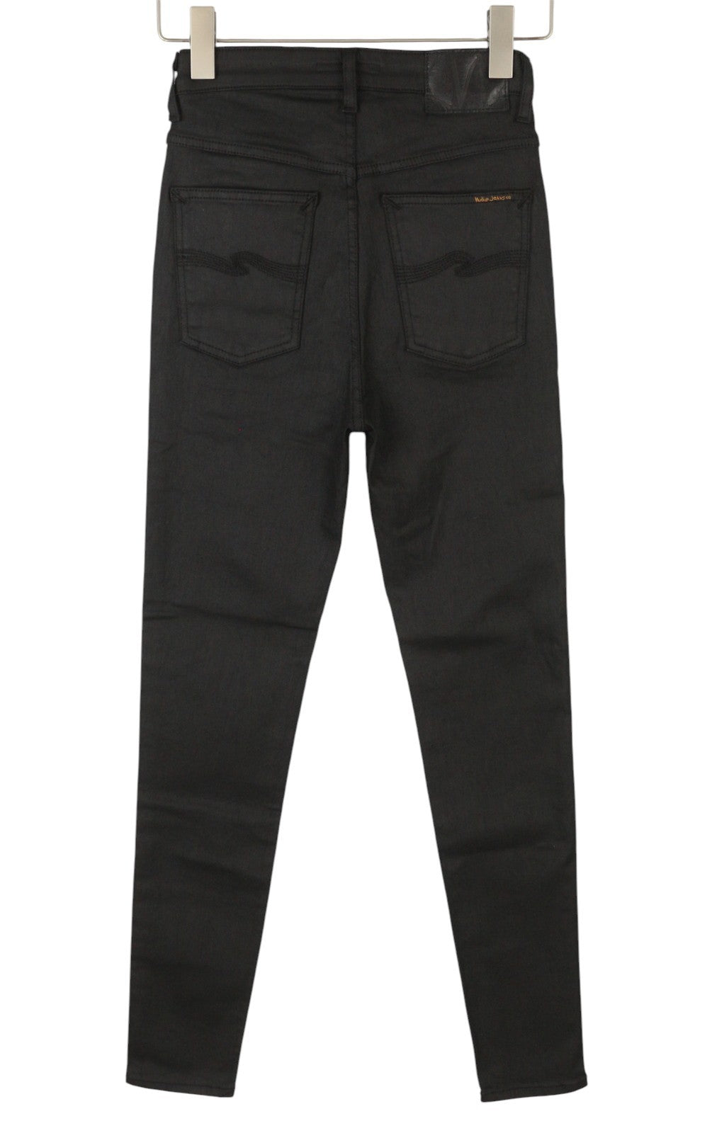 NUDIE JEANS Hightop Tilde Women Men Jeans W27/L32 Black Coated Skinny