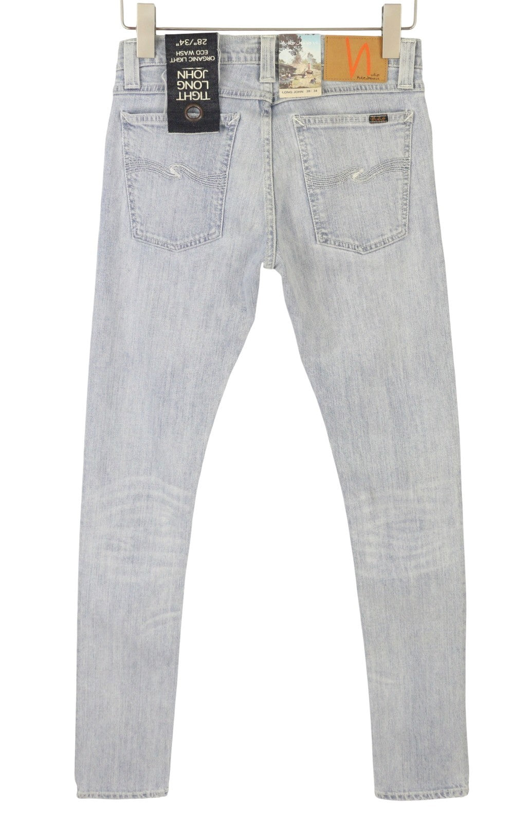 NUDIE JEANS Tight Long John Org Light Wash Men Jeans W28/L34 Blue