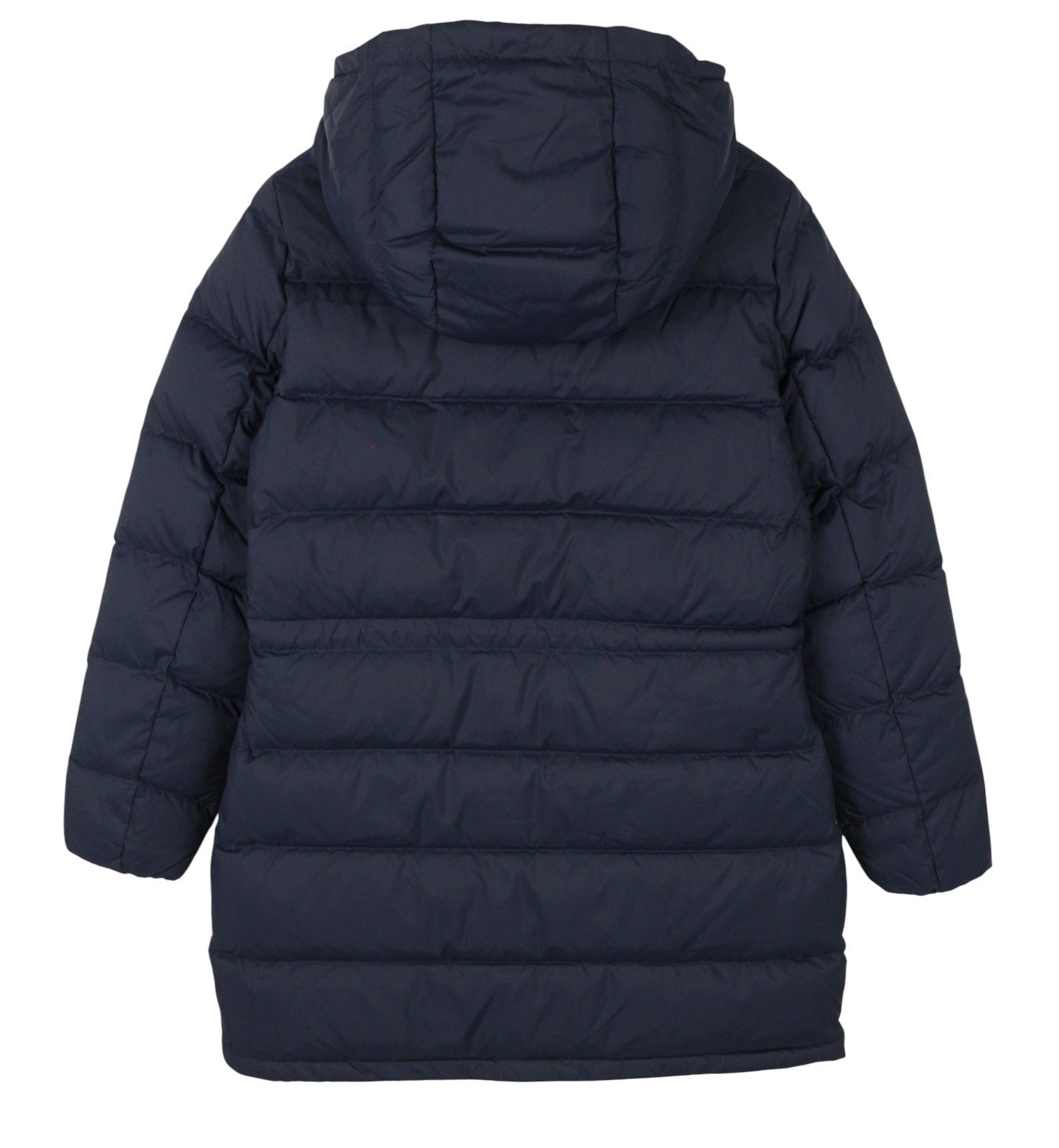 GANT Long Down Women Jacket XS Evening Blue Quilted Hooded Coat RRP299