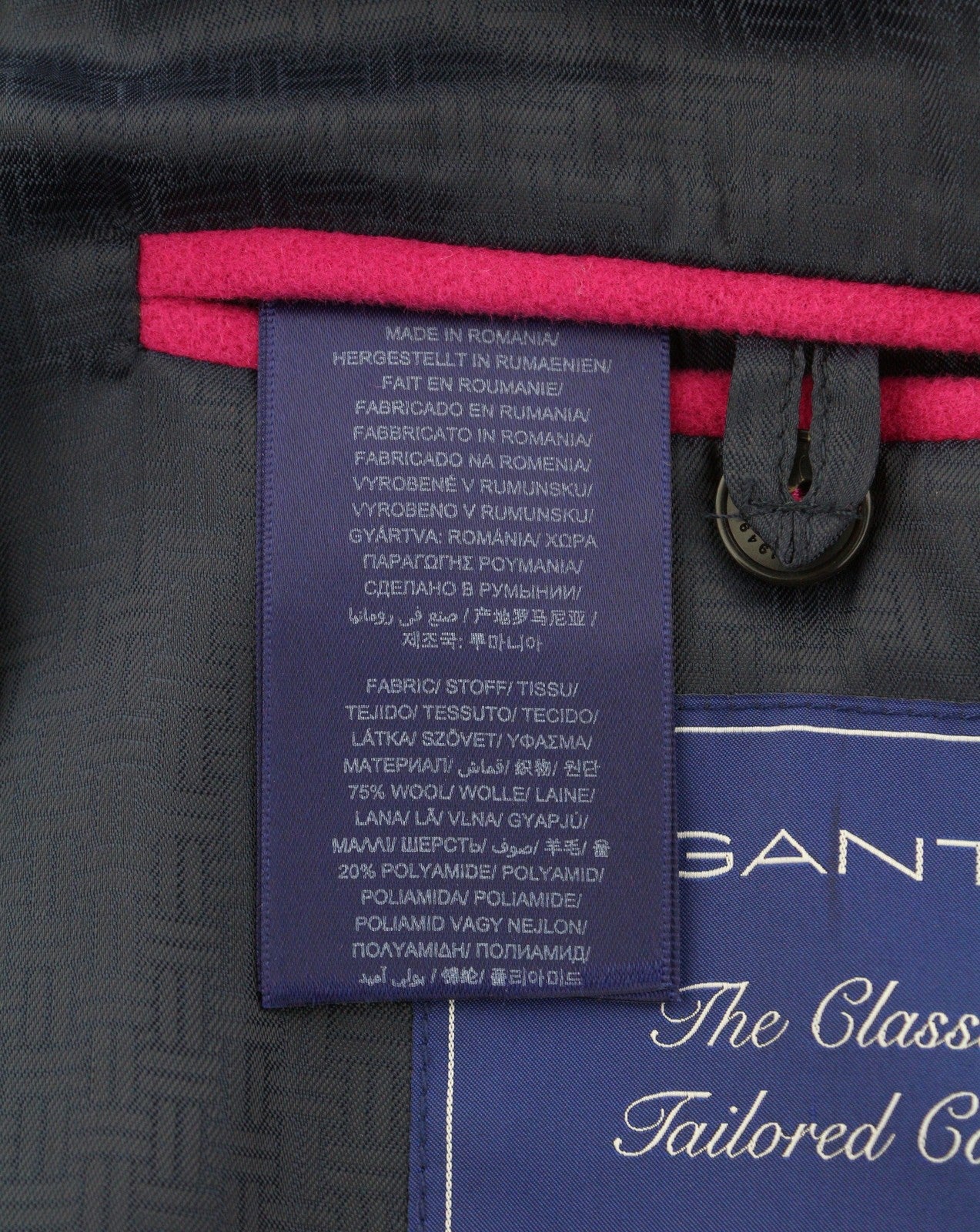 GANT Classic Tailored Women Coat 2XL Love Potion Wool Cashmere