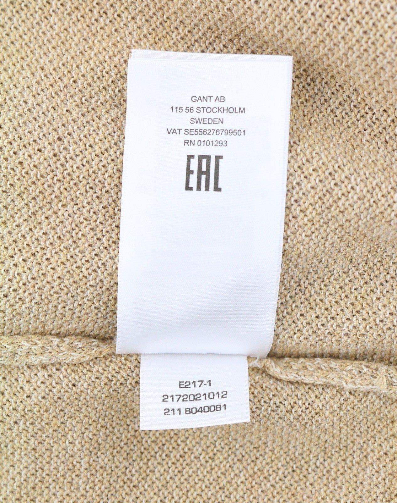 GANT Multi Texture Pique C-Neck Men Jumper L Khaki Knit