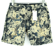 SCOTCH & SODA Ams Couture Men Shorts W28 Navy Cotton Stretch Flower Patterned