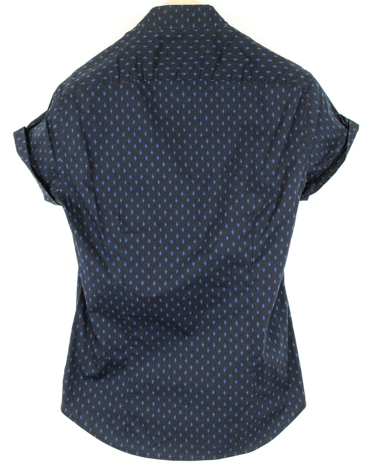 SCOTCH & SODA Ams Couture Men Shirt S Navy Cotton Stretch Slim Patterned