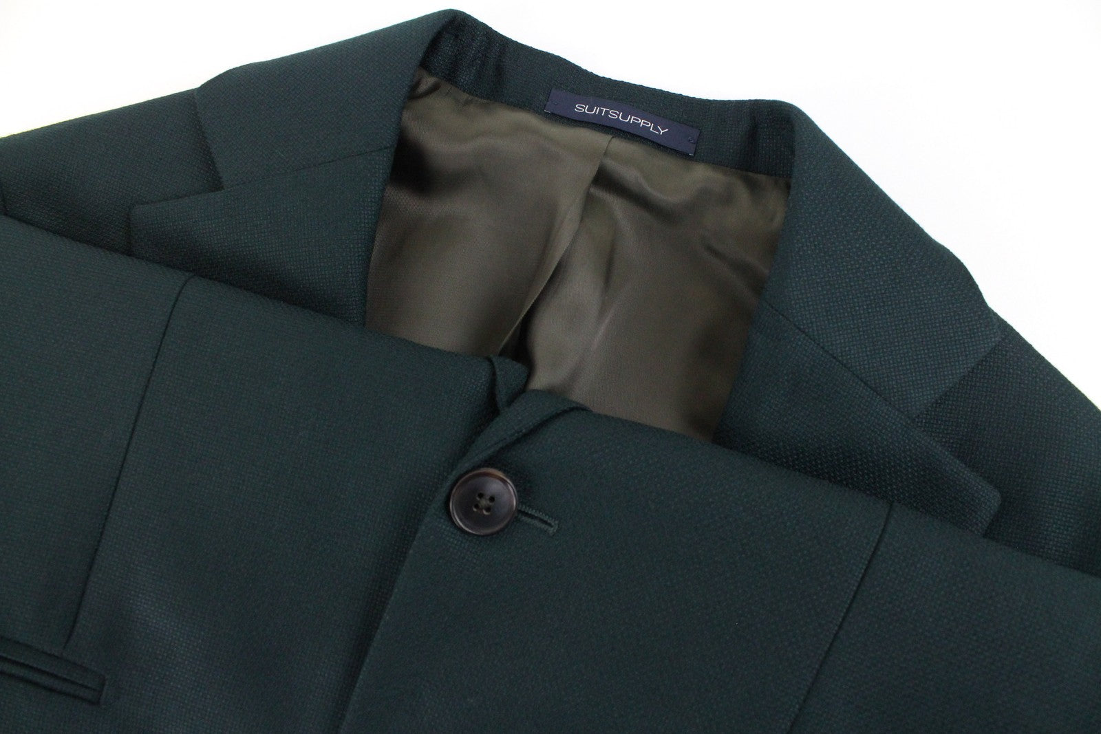 SUITSUPPLY La Spalla Men Blazer UK36L Green Wool Single-Breasted Notch Collared