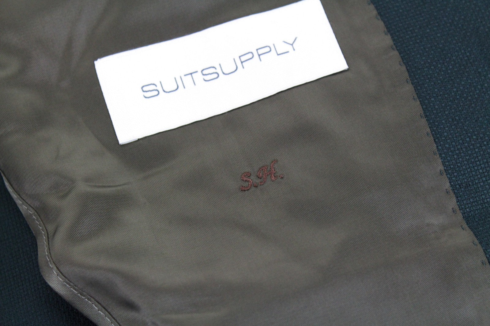 SUITSUPPLY La Spalla Men Blazer UK36L Green Wool Single-Breasted Notch Collared