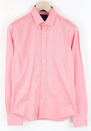 SCOTCH & SODA Ams Couture Men Shirt S Pink Slim Cotton Long Sleeve Button-Up