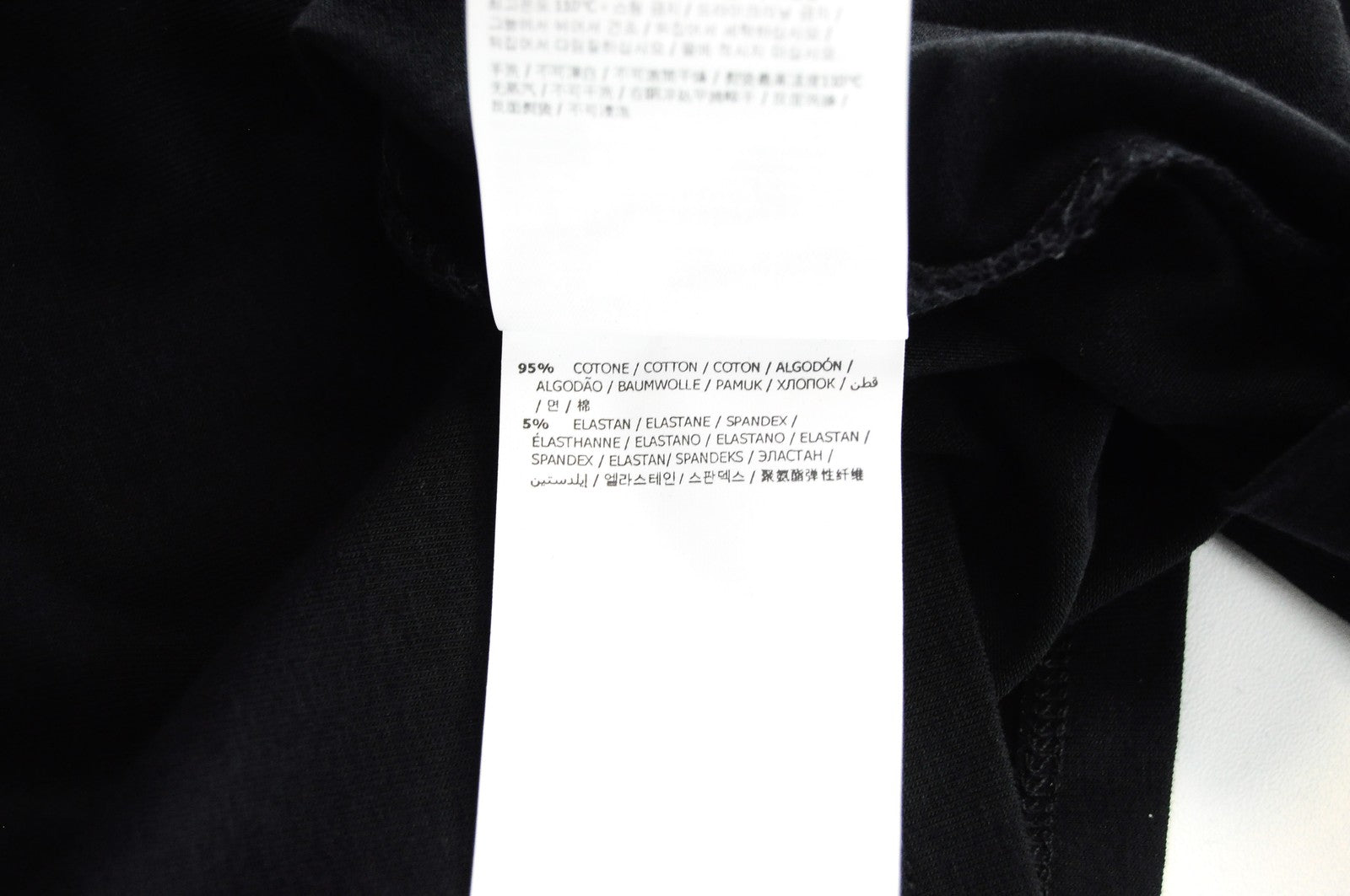 MARINA YACHTING Women T-Shirt S Black Cotton Stretch Round Neck Long Sleeve