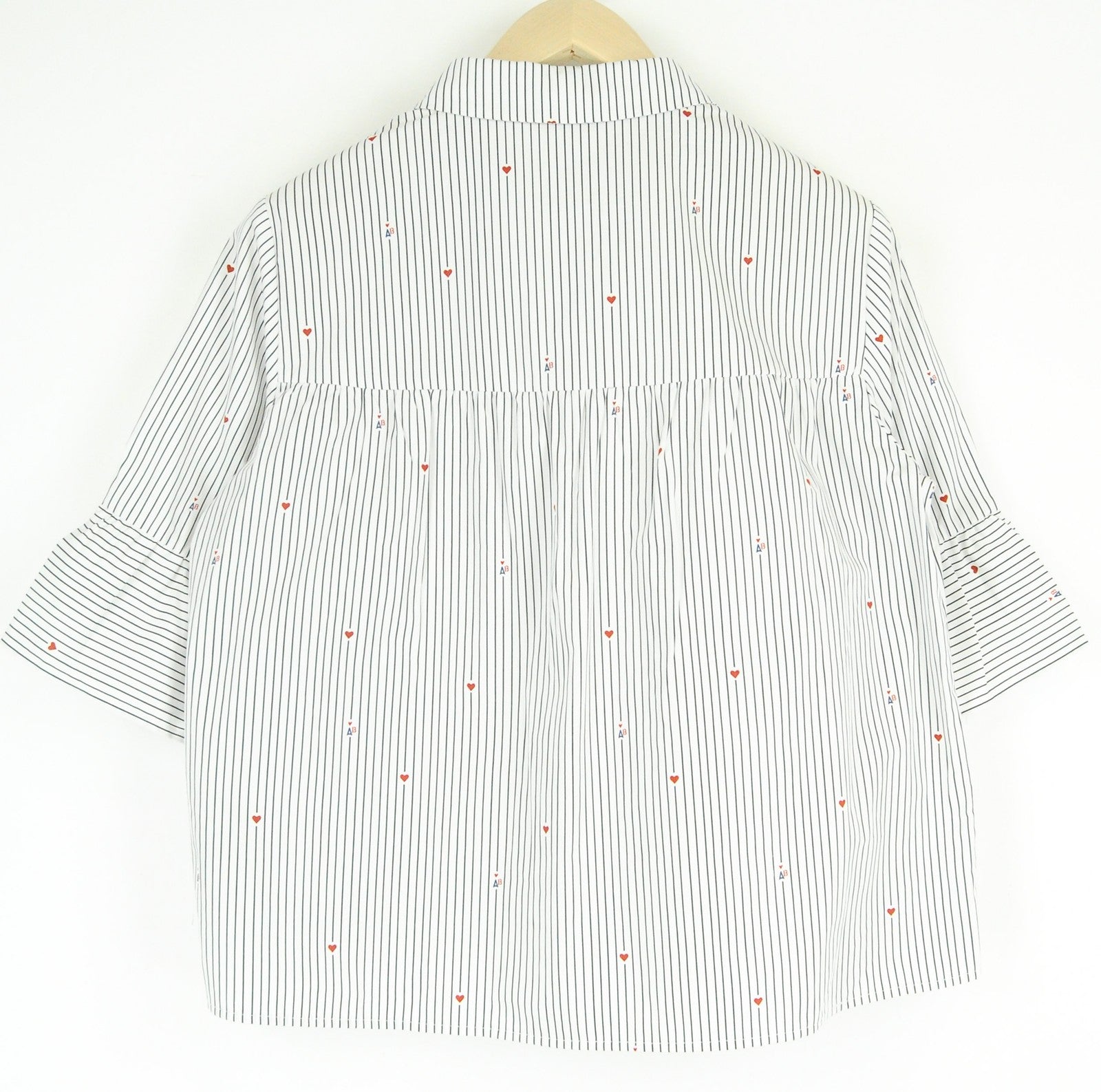 SCOTCH & SODA Women Blouse L Printed Shirt Button-Up Striped 3/4 Length Cropped