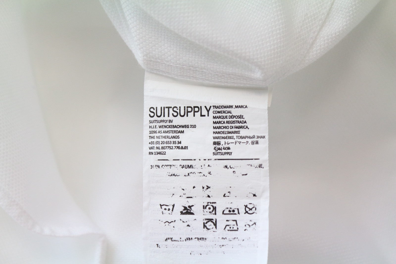 „SUITSUPPLY Traveller“ vyriški formalūs marškinėliai, 38/15, ploni, balti, medvilniniai, ilgomis rankovėmis 